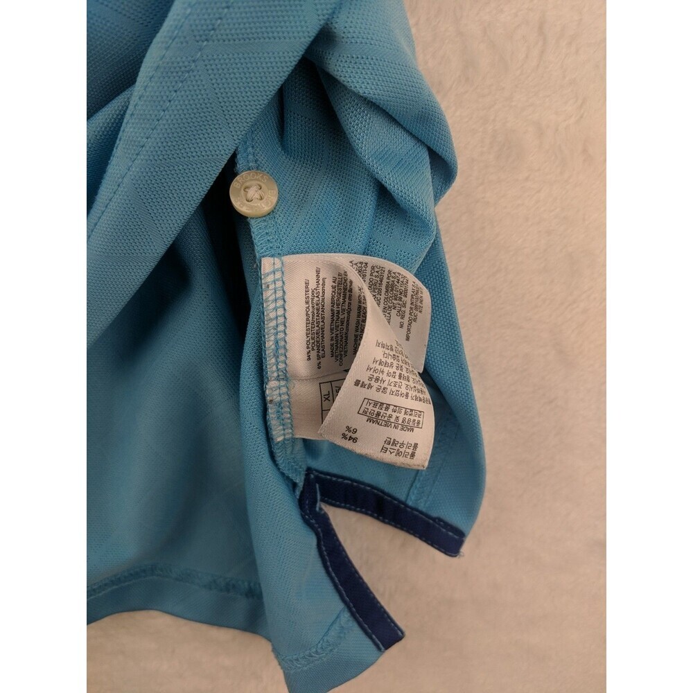 Brooks Brothers Two Tone Blue Performance Polo Mens XL Short Sleeve Breathable - Picture 9 of 12